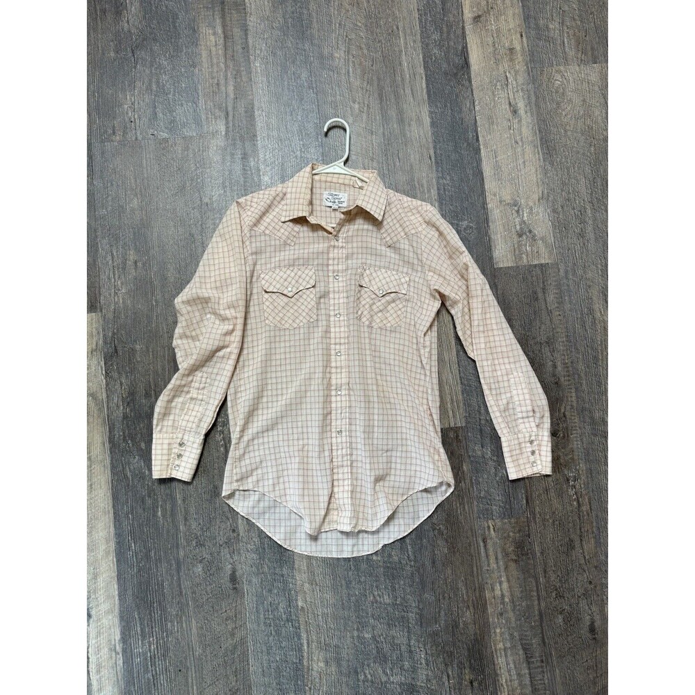 Vintage Silver Spur Men's Pearl Snap Western Shirt White/Red Plaid Size 15.5-34